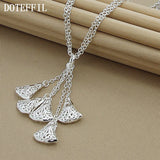 925 Sterling Silver Multi-Chain Hollow Ball Five Pendant Necklace Chain