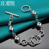 925 Silver Multi-Circle Bead Chain Bracelet Wedding Jewelry