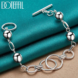 925 Silver Multi-Circle Bead Chain Bracelet Wedding Jewelry