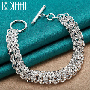 925 Silver Multi-Circle Bracelet Chain, Wedding Party Jewelry