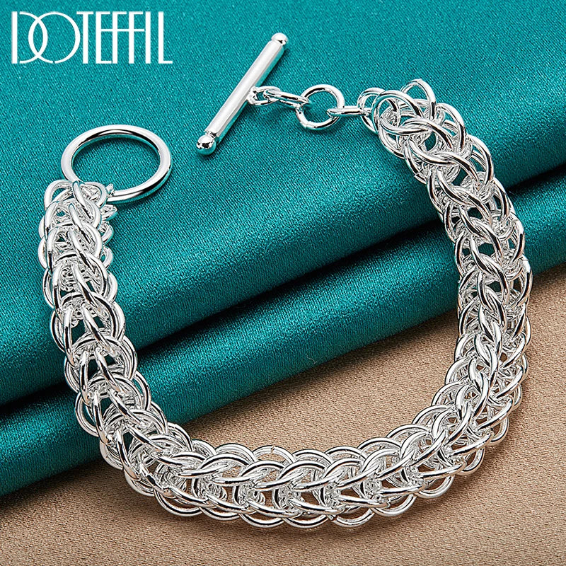 925 Silver Multi-Circle Bracelet Chain, Wedding Party Jewelry