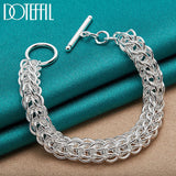 925 Silver Multi-Circle Bracelet Chain, Wedding Party Jewelry
