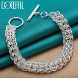 925 Silver Multi-Circle Bracelet Chain, Wedding Party Jewelry