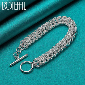925 Silver Multi-Circle Bracelet Chain, Wedding Party Jewelry