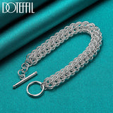 925 Silver Multi-Circle Bracelet Chain, Wedding Party Jewelry