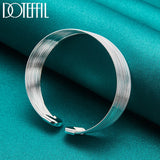 925 Silver Multi-Line Bracelets Bangle For Women Men High Gift