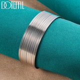925 Silver Multi-Line Bracelets Bangle For Women Men High Gift