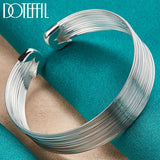 925 Silver Multi-Line Bracelets Bangle For Women Man Jewelry