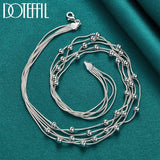 925 Silver Snake Chain Beads Necklace Wedding Party