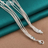 925 Silver Snake Chain Beads Necklace Wedding Party
