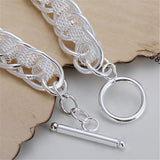 925 Silver Multi-Ring Bracelet for Women Charm Jewelry