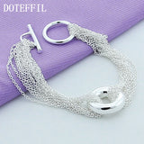 925 Silver Multi-chain Round O Bracelet Wedding Jewelry