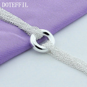 925 Silver Multi-chain Round O Bracelet Wedding Jewelry