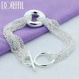 925 Silver Multi-chain Round O Bracelet Wedding Jewelry