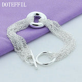 925 Silver Multi-chain Round O Bracelet Wedding Jewelry