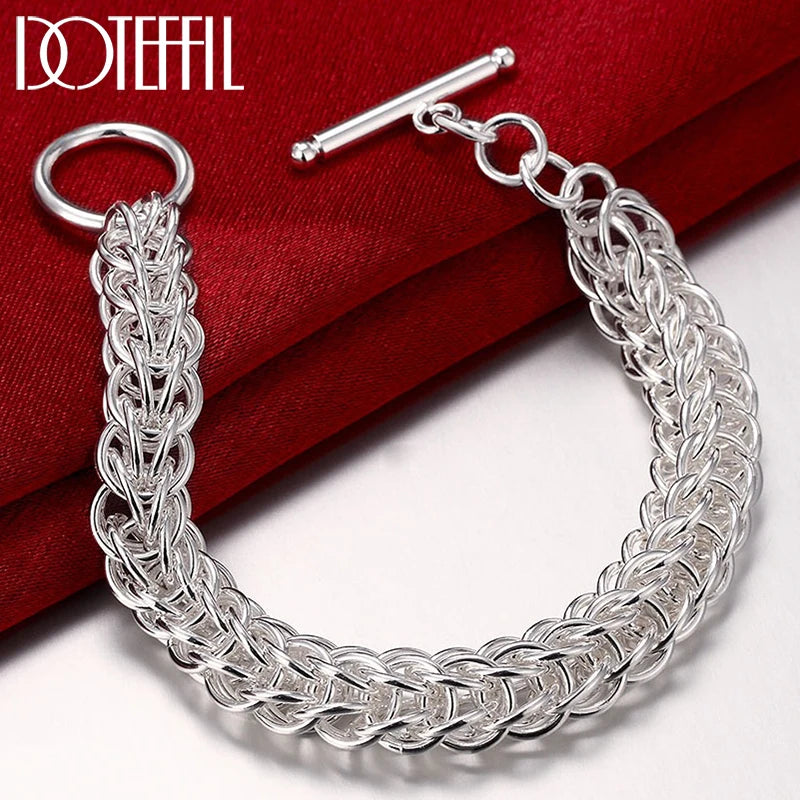 925 Silver Multi-circle Bracelet Chain Wedding Engagement Jewelry