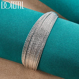 925 Silver Multi-line Bangle Bracelet Wedding Engagement Jewelry