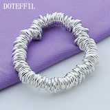 925 Silver Multi-turn Circle Round Bracelet Women Men Wedding Jewelry