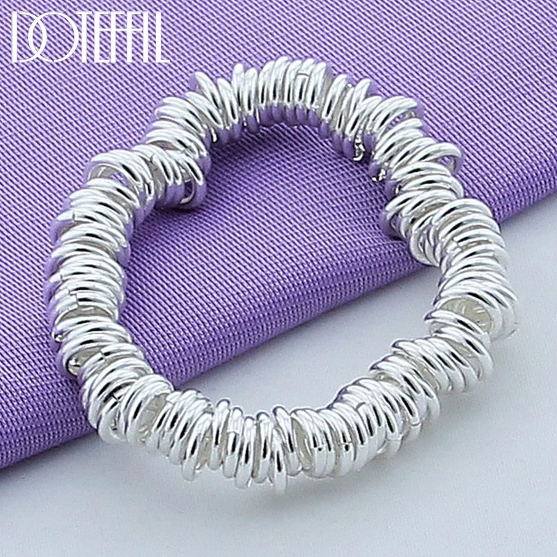 925 Silver Multi-turn Circle Round Bracelet Women Men Wedding Jewelry