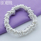 925 Silver Multi-turn Circle Round Bracelet Women Men Wedding Jewelry