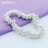 925 Silver Multi-turn Circle Round Bracelet Women Men Wedding Jewelry