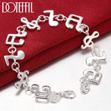 925 Silver Music Symbol Bracelet Women Wedding Jewelry
