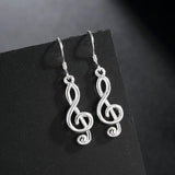 925 Silver Musical Note Earrings Drop Wedding Jewelry