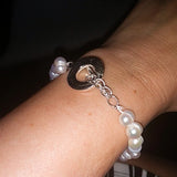 925 Silver Freshwater Pearl Bracelet Women Wedding Engagement Party Jewelry