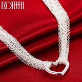 925 Silver Heart Pendant Necklace for Women
