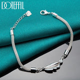 925 Silver Net Snake Heart Chain Bracelet Wedding Jewelry