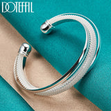 925 Sterling Silver Bangle Bracelet Wedding Engagement Charm Jewelry