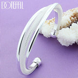 925 Sterling Silver Bangle Bracelet Wedding Engagement Charm Jewelry
