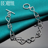 925 Sterling Silver OT Buckle Bracelet Chain For Women Man
