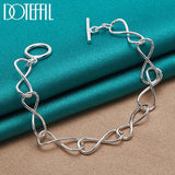 925 Sterling Silver OT Buckle Bracelet Chain For Women Man