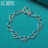 925 Sterling Silver OT Buckle Bracelet Chain For Women Man