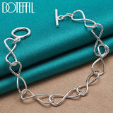 925 Sterling Silver OT Buckle Bracelet Chain For Women Man