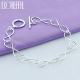 925 Silver OT Buckle Bracelet Women Charm Wedding Party Jewelry