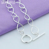 925 Silver OT Buckle Bracelet Women Charm Wedding Party Jewelry