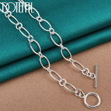 925 Sterling Silver OT Buckle Necklace 18 Inches Chain