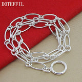 925 Sterling Silver OT Buckle Necklace 18 Inches Chain Charm Jewelry