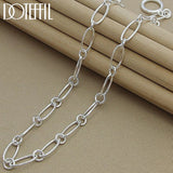 925 Sterling Silver OT Buckle Necklace 18 Inches Chain Charm Jewelry