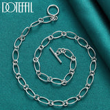 925 Sterling Silver OT Buckle Necklace 18 Inches Chain