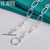 925 Sterling Silver OT Buckle Necklace 18 Inches Chain