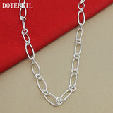 925 Sterling Silver OT Buckle Necklace 18 Inches Chain Charm Jewelry