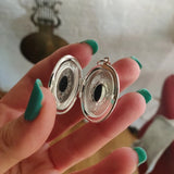 925 Silver Oval Round Photo Frame Pendant Necklace Snake Chain Wedding Jewelry
