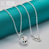 925 Silver Pacifier Round Beads Pendant Necklace 18-30 Inch Chain