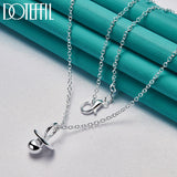 925 Silver Pacifier Round Beads Pendant Necklace 18-30 Inch Chain