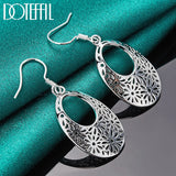 925 Sterling Silver Oval Drop Earrings Women Jewelry Gift