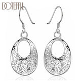 925 Sterling Silver Oval Drop Earrings Women Jewelry Gift