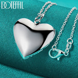 925 Silver Heart Necklace with Photo Frame, 16-30 Inch Chain